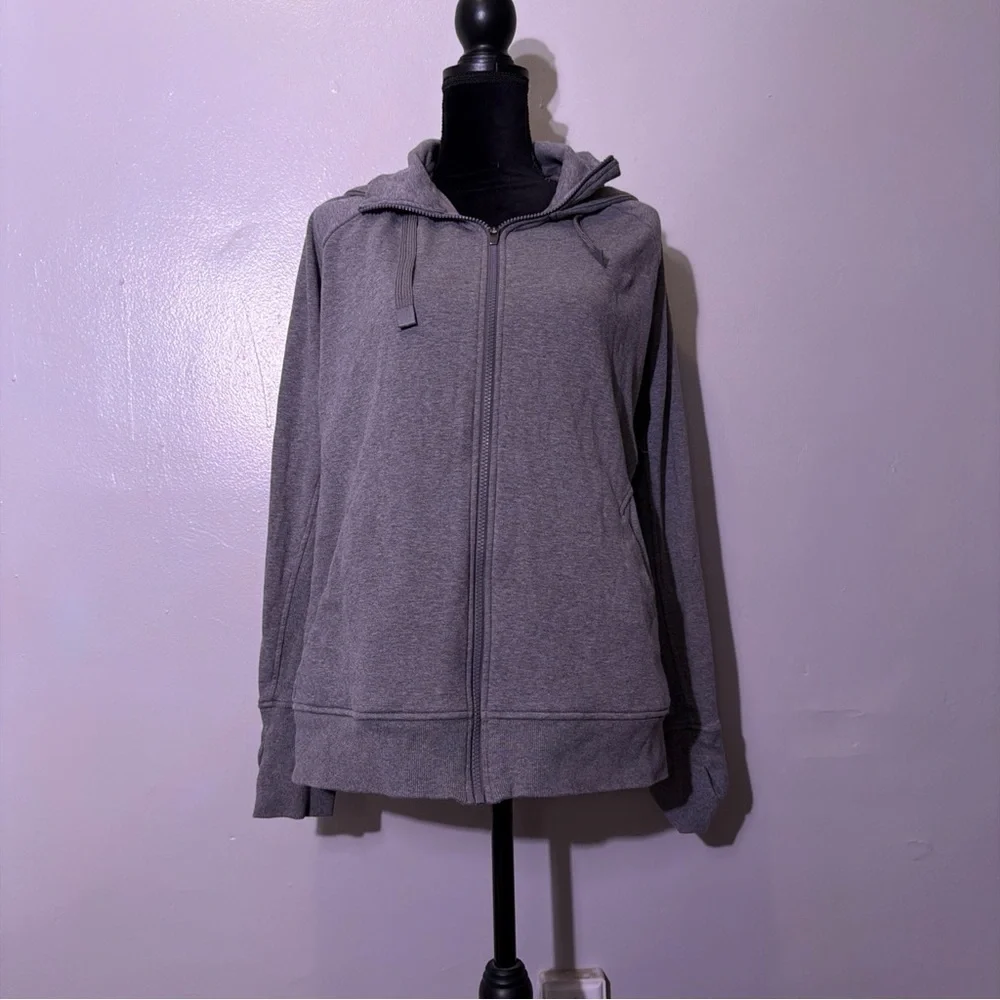 Athleta Triumph Hoodie Sweatshirt Womens Light Fog Grey - Picture 5 of 14